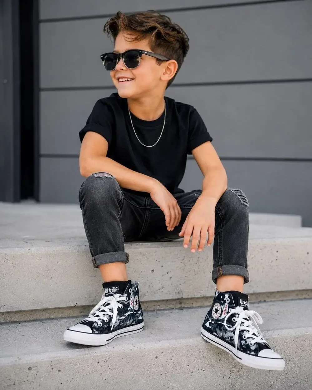 Converse Chuck Taylor All Star Kids Shark Camo High Top Sneakers Size 12 Kids